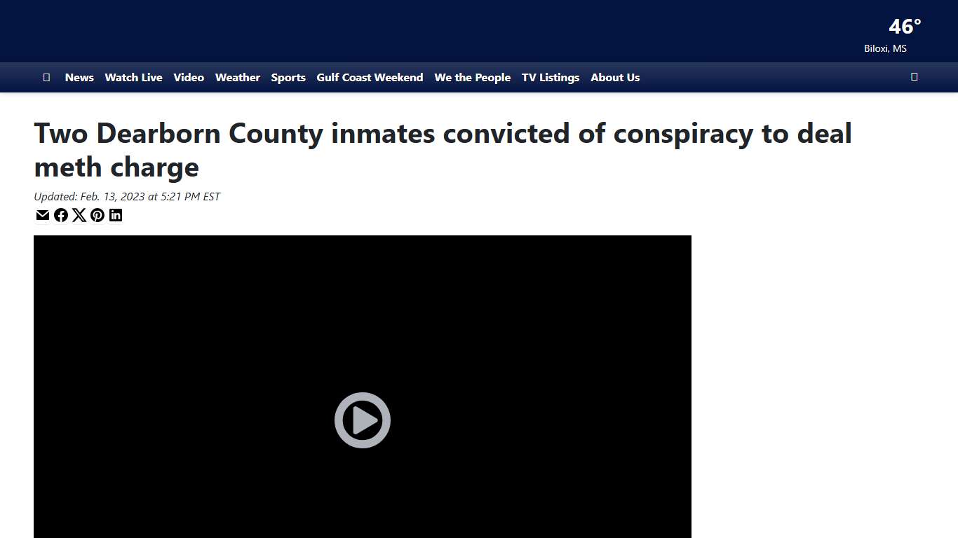 Two Dearborn County inmates convicted of conspiracy to deal meth charge